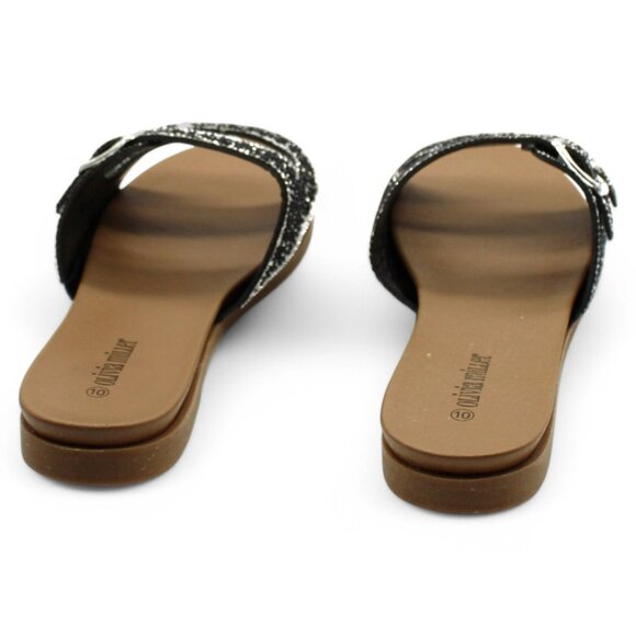 Olivia Miller Kayla Womens Rhinestone Slip on Slide Sandals - Picture 9 of 9